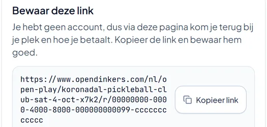 Het vak Bewaar deze link bovenaan de eigen pagina van een gast voor open spel. Het vak Bewaar deze link bovenaan de eigen pagina van een gast voor open spel.